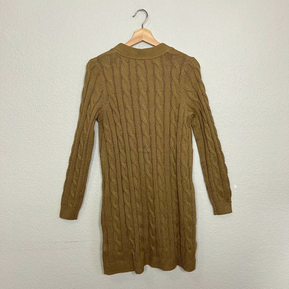 Lisa Rinna Collection Brown Cable Knit Cardigan - Picture 4 of 11